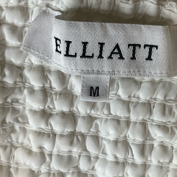 Elliatt Feminise White Puff Sleeve‎ Textured Mini Dress Size Medium - Picture 7 of 16